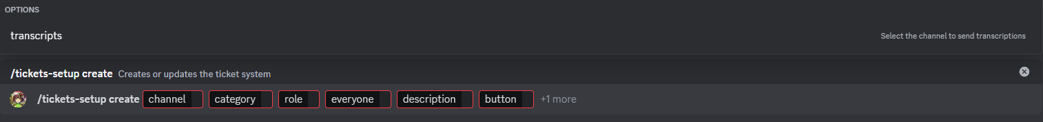 ticket setup Command
