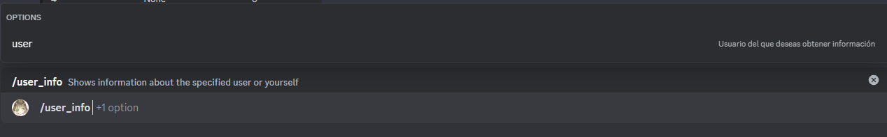 user info command img